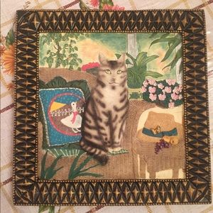Cat Portrait Ceramic Wall Plaque 10x10”